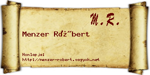 Menzer Róbert névjegykártya