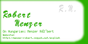 robert menzer business card